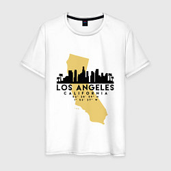 Футболка хлопковая мужская Лос-Анджелес - США, цвет: белый