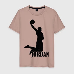 Футболка хлопковая мужская Jordan Basketball, цвет: пыльно-розовый