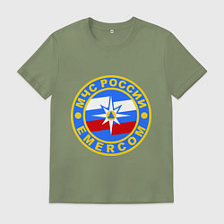 Футболка хлопковая мужская Emercom Russia, цвет: авокадо
