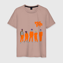Футболка хлопковая мужская Misfits Orange, цвет: пыльно-розовый