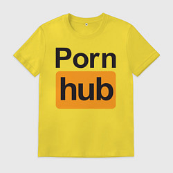 Футболка хлопковая мужская PornHub, цвет: желтый