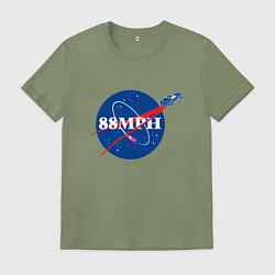 Футболка хлопковая мужская NASA Delorean 88 mph, цвет: авокадо