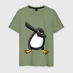 Футболка хлопковая мужская DAB Pinguin, цвет: авокадо