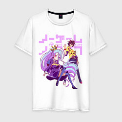 Футболка хлопковая мужская No Game No Life, цвет: белый