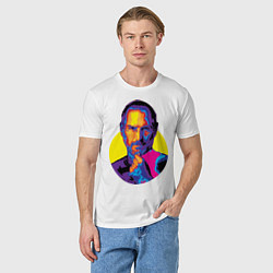 Футболка хлопковая мужская Jobs Colors, цвет: белый — фото 2