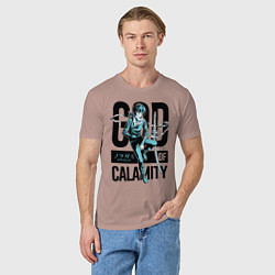 Футболка хлопковая мужская God of Calamity, цвет: пыльно-розовый — фото 2