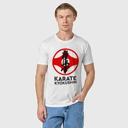 Футболка хлопковая мужская Karate Kyokushin, цвет: белый — фото 2