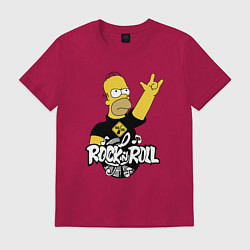 Футболка хлопковая мужская Rock n Roll, цвет: маджента