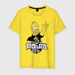 Футболка хлопковая мужская Rock n Roll, цвет: желтый