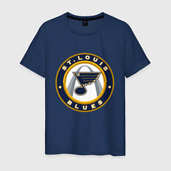 Футболка хлопковая мужская St Louis Blues, цвет: тёмно-синий