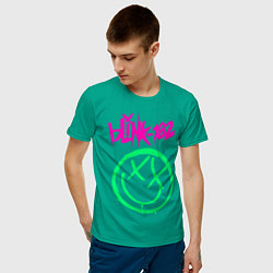 Футболка хлопковая мужская BLINK-182 цвета зеленый — фото 2