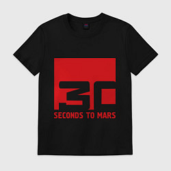 Футболка хлопковая мужская 30 seconds to mars, цвет: черный