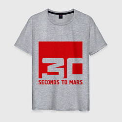 Футболка хлопковая мужская 30 seconds to mars, цвет: меланж