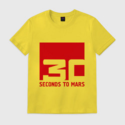 Футболка хлопковая мужская 30 seconds to mars, цвет: желтый
