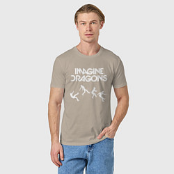 Футболка хлопковая мужская IMAGINE DRAGONS, цвет: миндальный — фото 2