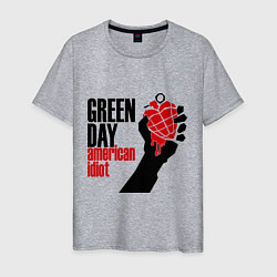 Футболка хлопковая мужская Green Day: American idiot, цвет: меланж
