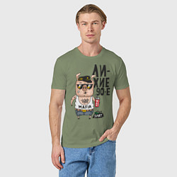 Футболка хлопковая мужская Лихие 90-е, цвет: авокадо — фото 2