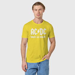 Футболка хлопковая мужская ACDC BACK IN BLACK, цвет: желтый — фото 2