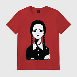 Футболка хлопковая мужская Wednesday Addams, цвет: красный
