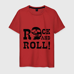 Футболка хлопковая мужская Rock and roll, цвет: красный