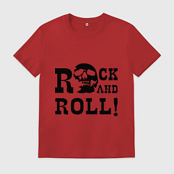 Футболка хлопковая мужская Rock and roll, цвет: красный