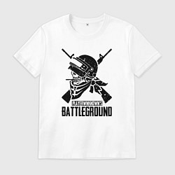 Футболка хлопковая мужская PUBG, цвет: белый