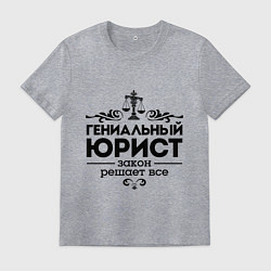 Футболка хлопковая мужская Гениальный юрист, цвет: меланж