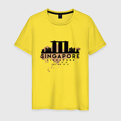 Футболка хлопковая мужская Сингапур, цвет: желтый