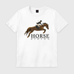 Футболка хлопковая мужская HORSE RIDING, цвет: белый