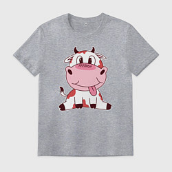 Футболка хлопковая мужская Коровка, цвет: меланж