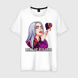 Футболка хлопковая мужская BILLIE EILISH, цвет: белый