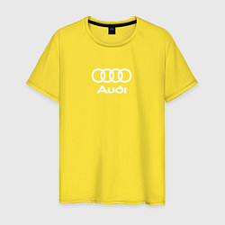 Футболка хлопковая мужская Audi Ауди, цвет: желтый