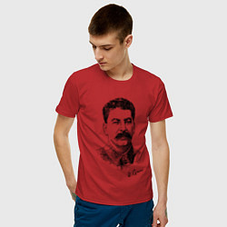 Футболка хлопковая мужская Товарищ Сталин, цвет: красный — фото 2