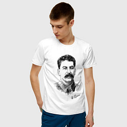 Футболка хлопковая мужская Товарищ Сталин, цвет: белый — фото 2