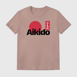 Футболка хлопковая мужская Aikido, цвет: пыльно-розовый