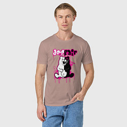 Футболка хлопковая мужская MONOKUMA, цвет: пыльно-розовый — фото 2