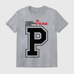 Футболка хлопковая мужская Рома - человек большой буквы, цвет: меланж