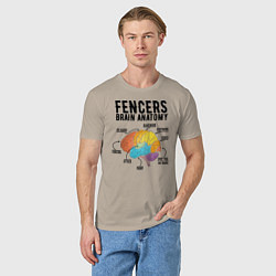 Футболка хлопковая мужская Fences Brain Anatomy, цвет: миндальный — фото 2