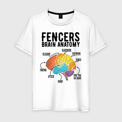 Футболка хлопковая мужская Fences Brain Anatomy, цвет: белый
