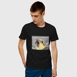 Футболка хлопковая мужская Орущий попугай цвета черный — фото 2