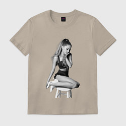 Футболка хлопковая мужская ARIANA GRANDE, цвет: миндальный