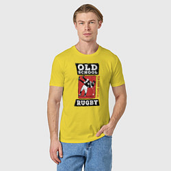 Футболка хлопковая мужская Old School Rugby, цвет: желтый — фото 2