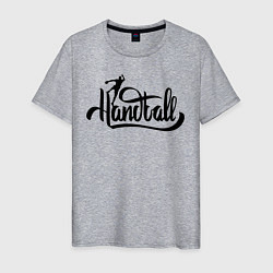 Футболка хлопковая мужская Handball lettering, цвет: меланж