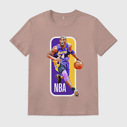 Футболка хлопковая мужская NBA Kobe Bryant, цвет: пыльно-розовый