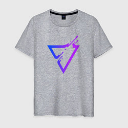 Футболка хлопковая мужская Liquid Triangle, цвет: меланж