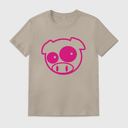 Футболка хлопковая мужская Subaru Power Pig, цвет: миндальный