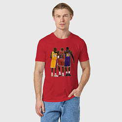 Футболка хлопковая мужская Kobe, Michael, LeBron, цвет: красный — фото 2
