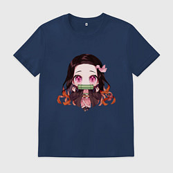 Футболка хлопковая мужская Незуко Камадо, цвет: тёмно-синий