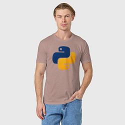 Футболка хлопковая мужская Python, цвет: пыльно-розовый — фото 2