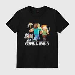 Футболка хлопковая мужская MINECRAFT, цвет: черный